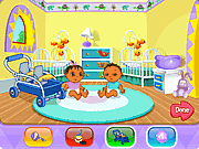 Click to Play Dora's Playtime with the Twins
